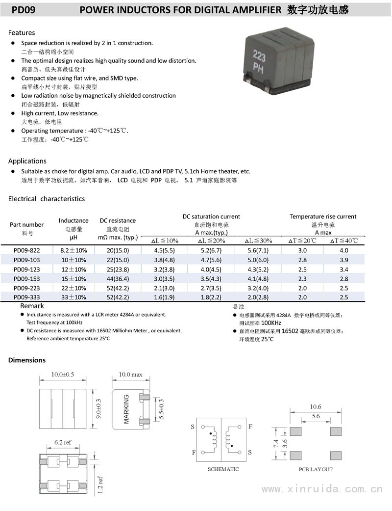 PD09 數字功放電感