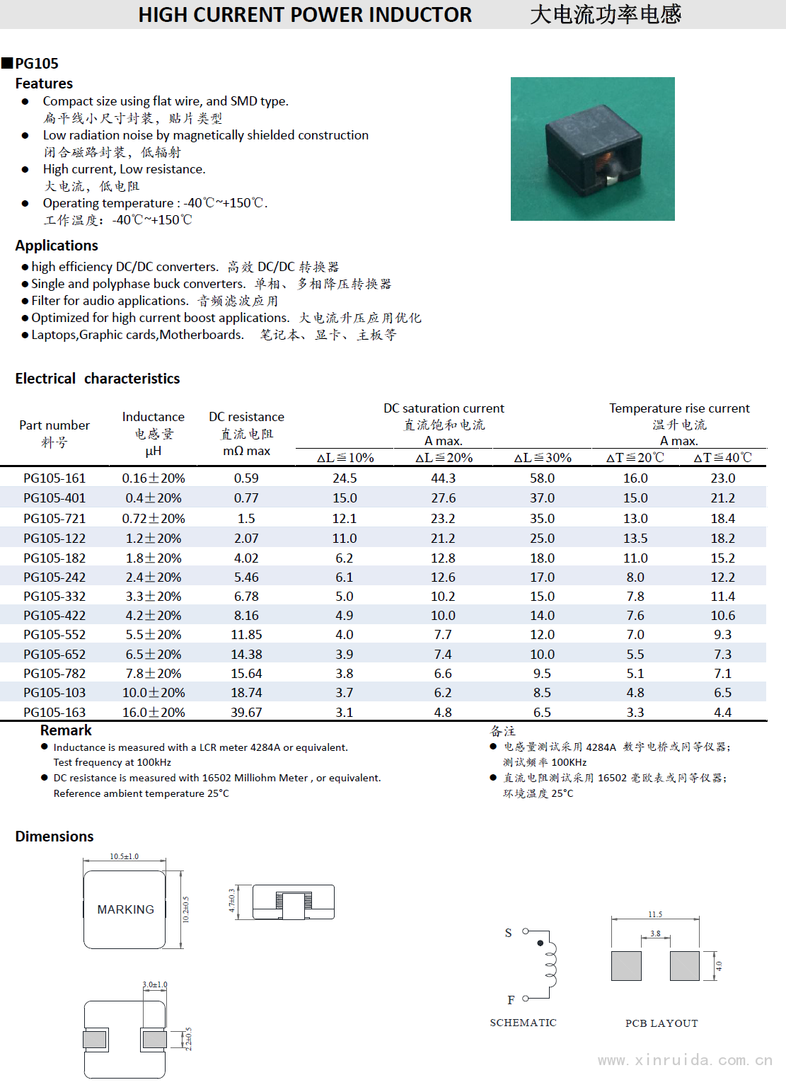 大電流電感PG105系列1