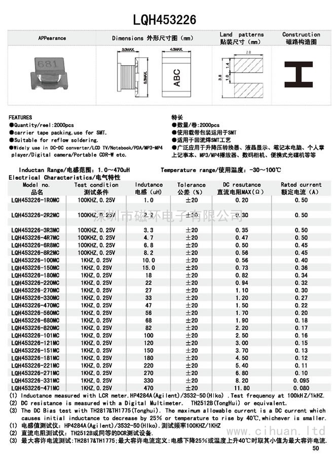 LQH453226貼片功率電感 
