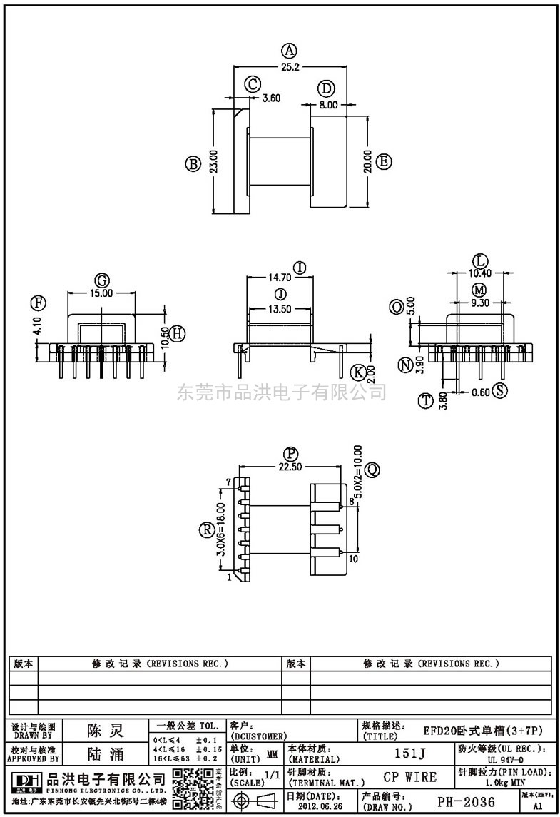 PH-2036 EFD20臥式單槽(3+7P)