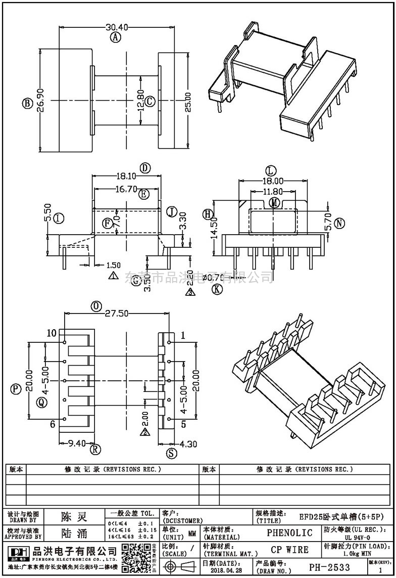 PH-2533 EFD25臥式單槽(5+5P)