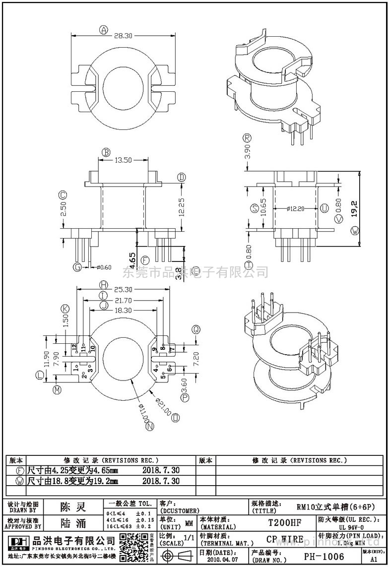 PH-1006 RM10立式單槽(6+6P)