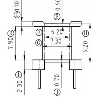 EE-1301-1/EE-13立式(5+5PIN)不帶擋板
