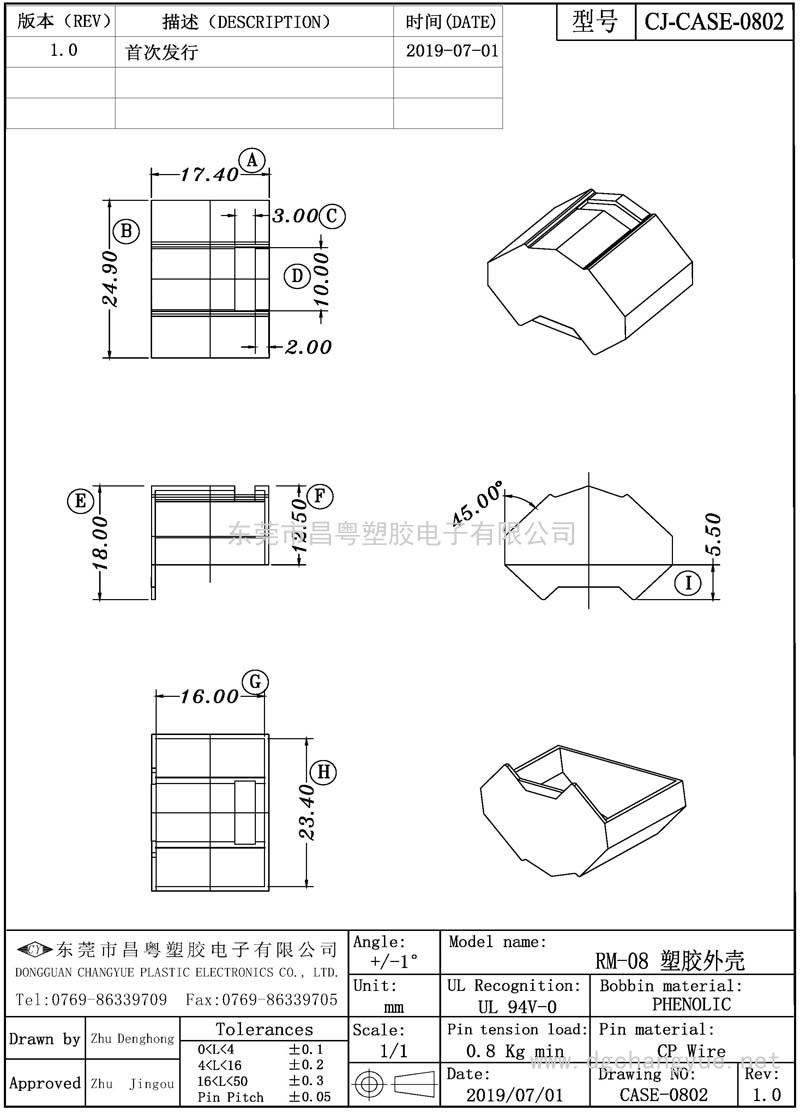 CJ-0802 RM8塑膠外殼