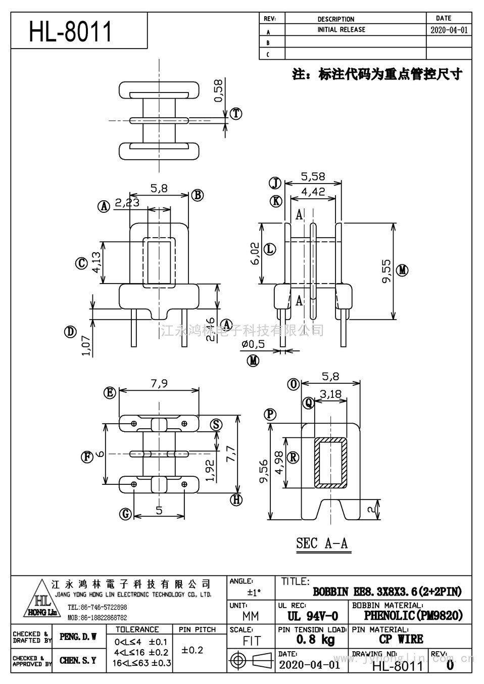 HL-8011/EE-8.3*8*3.6臥式(2+2P)