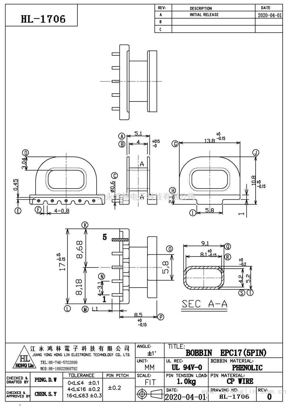 HL-1706/EPC-17臥式(5P)