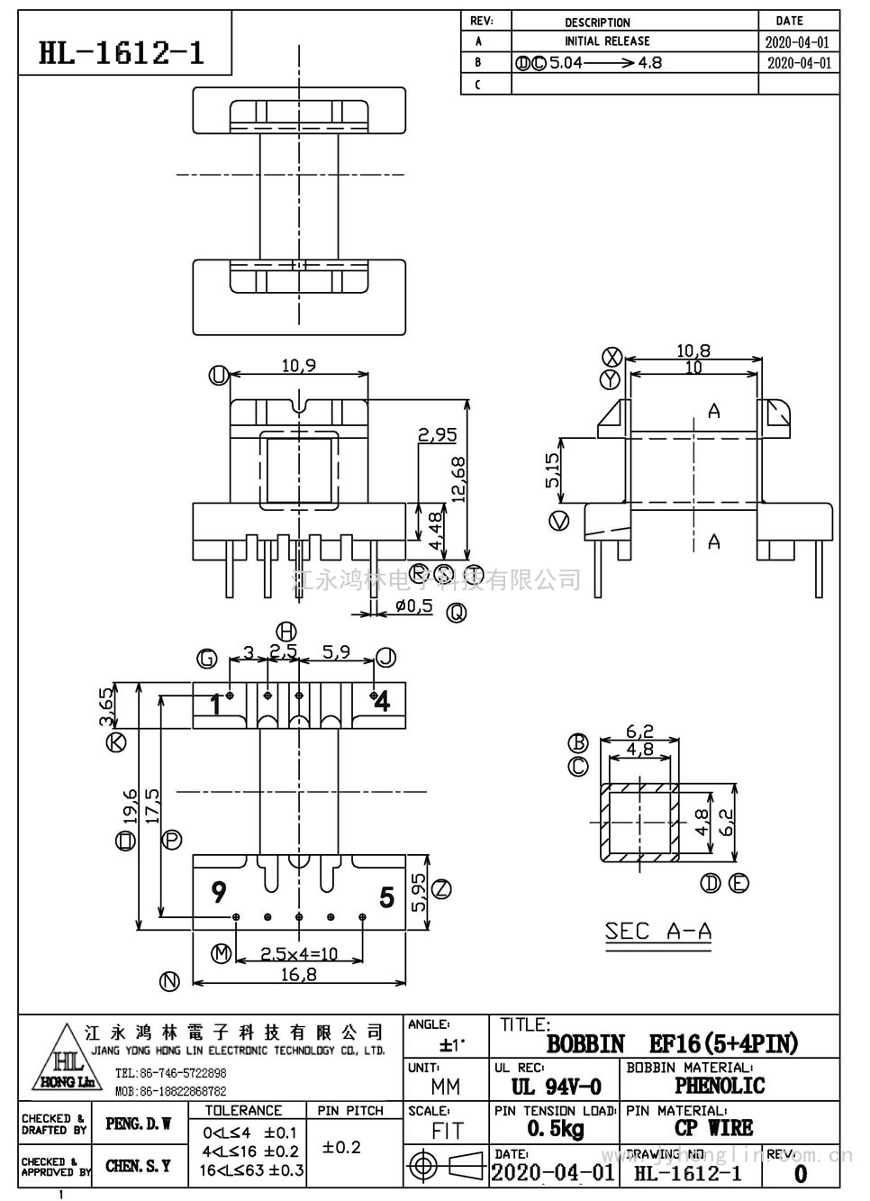 HL-1612-1/EF-16臥式(5+4P)