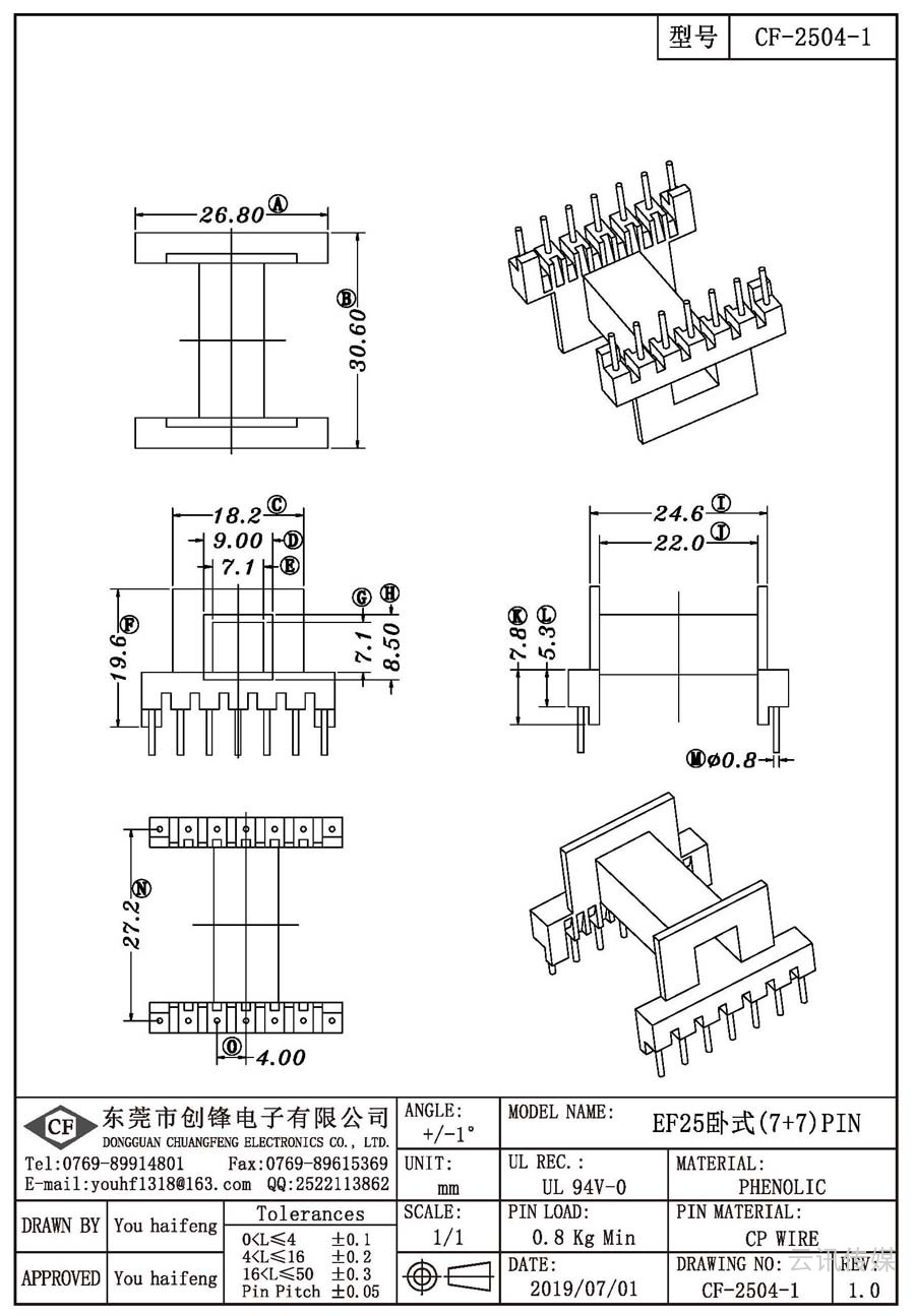 CF-2504-1/EF25臥式(7+7)PIN