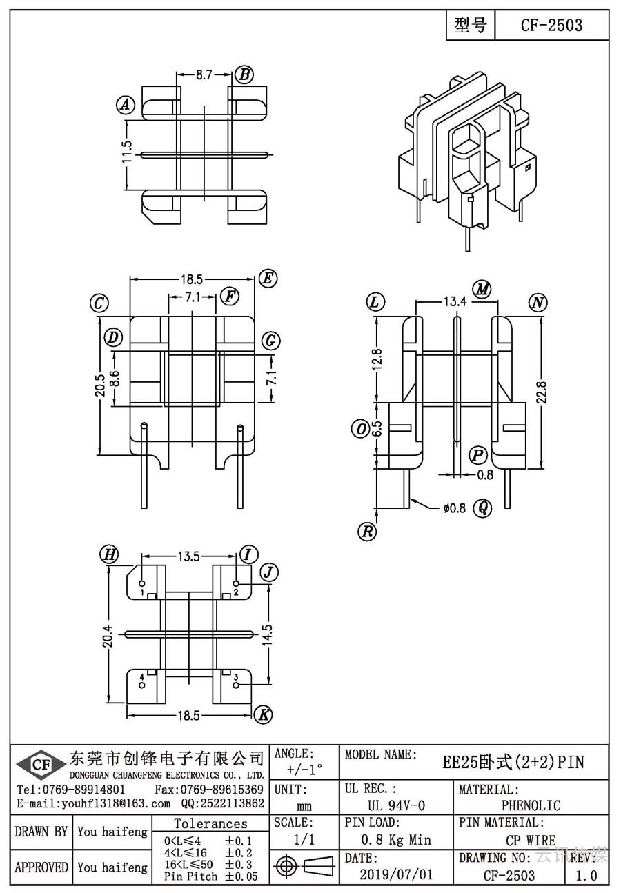 CF-2503/EE25臥式(2+2)PIN