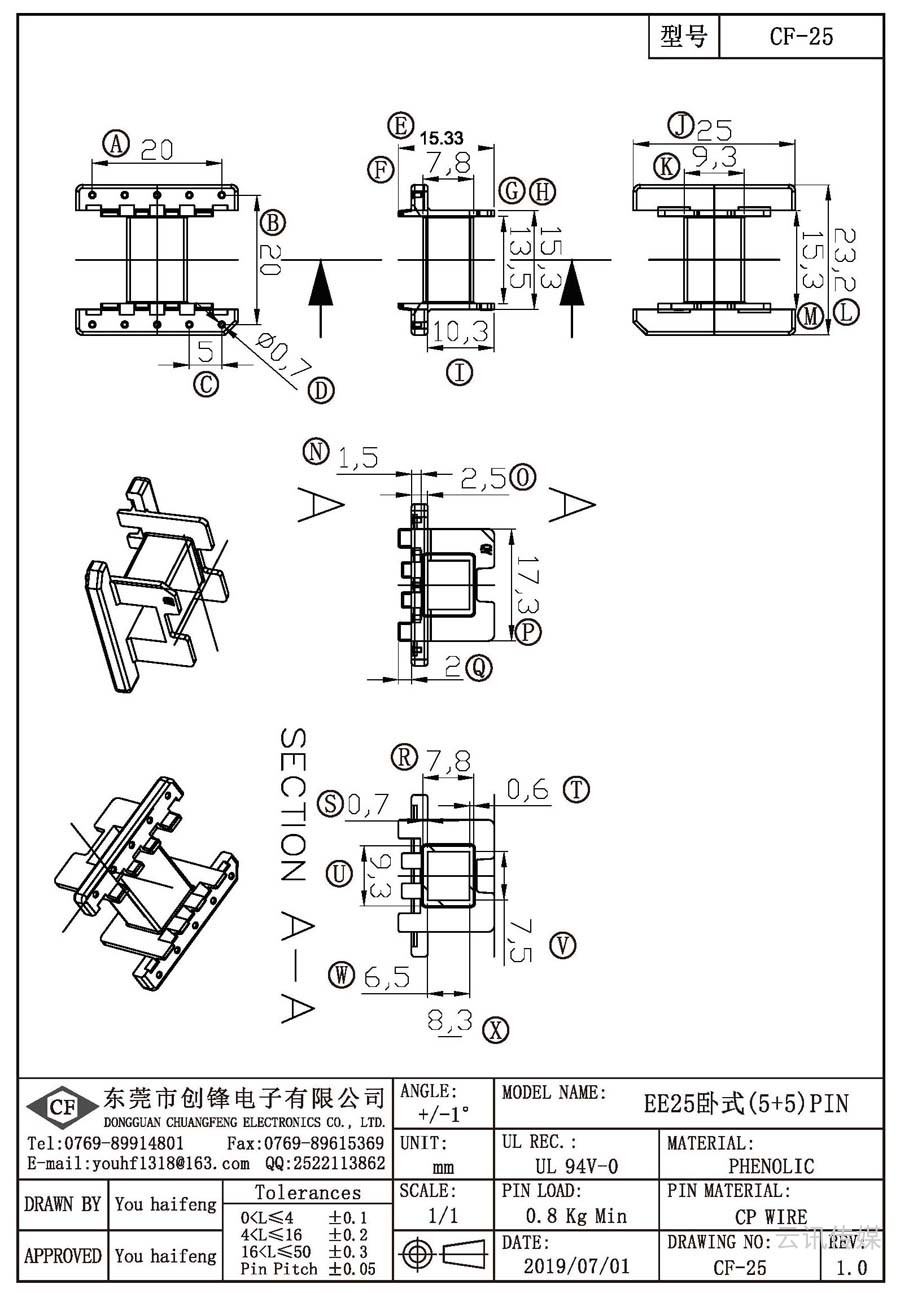 CF-25/EE25臥式(5+5)PIN