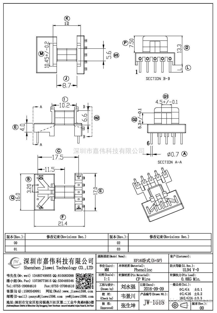 JW-1618/EF16臥式(5+5P)