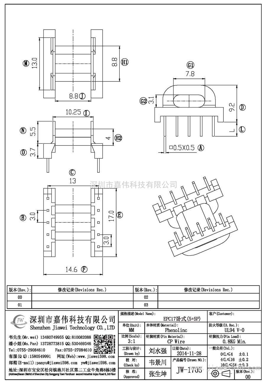 JW-1705/EPC17臥式(5+5P)