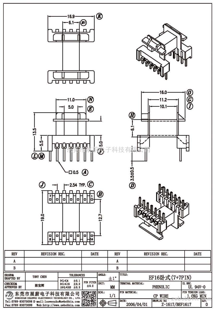 Z-1617/EF16臥式(7+7PIN)