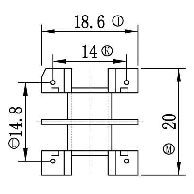 JS-2528/EE25臥式雙槽(2+2PIN)PBT