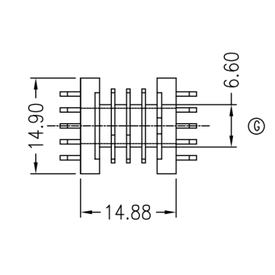 Y-S1503-1 EFD15臥式四槽5+5 直 PIN