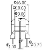 UU-1003 UU10.5臥式雙槽2+2排距13.0腳距10.0不帶凸點(diǎn)